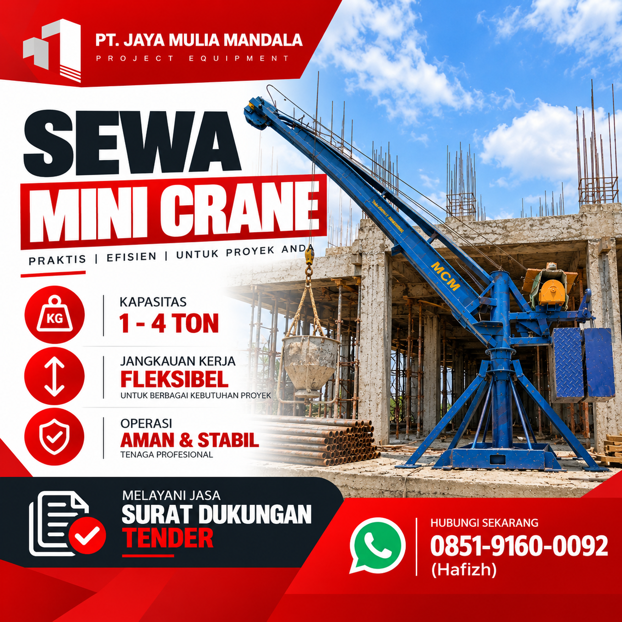 Sewa Mini Crane Balikpapan PT. JMM