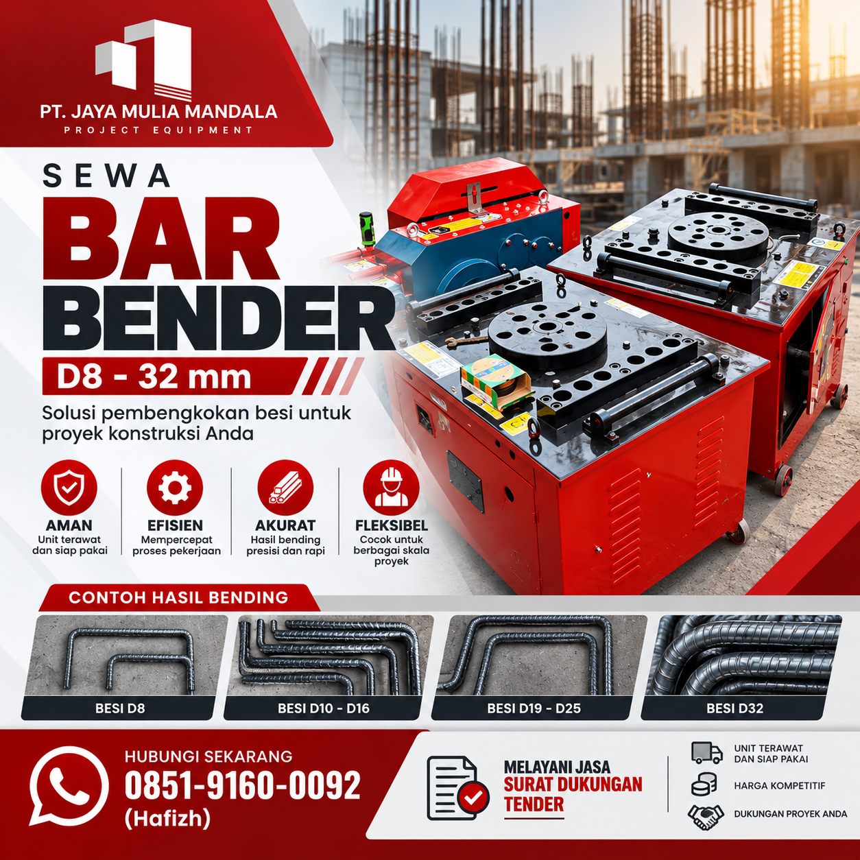 Sewa Bar Bender Surabaya | PT. Jaya Mulia Mandala