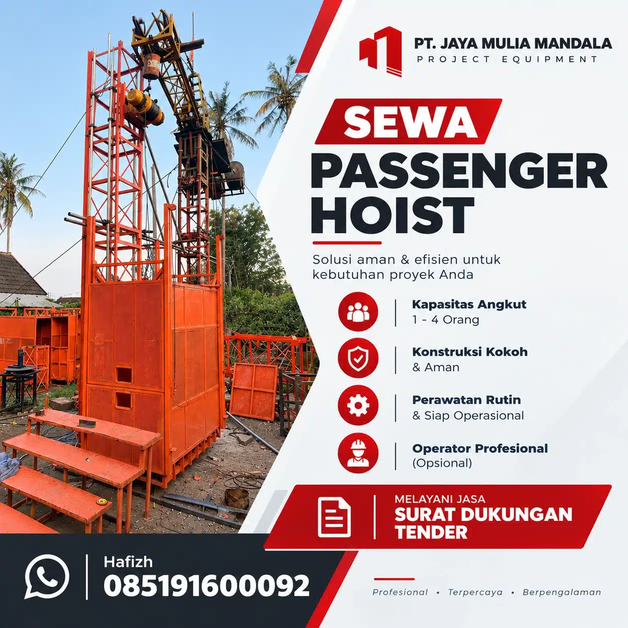 Sewa Passenger Hoist Bandung
